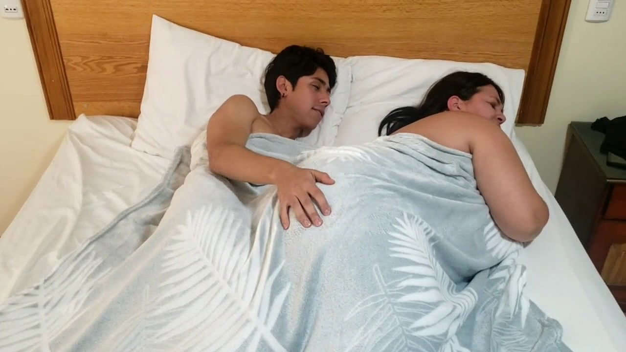 Stepmom sharing bed with stepson