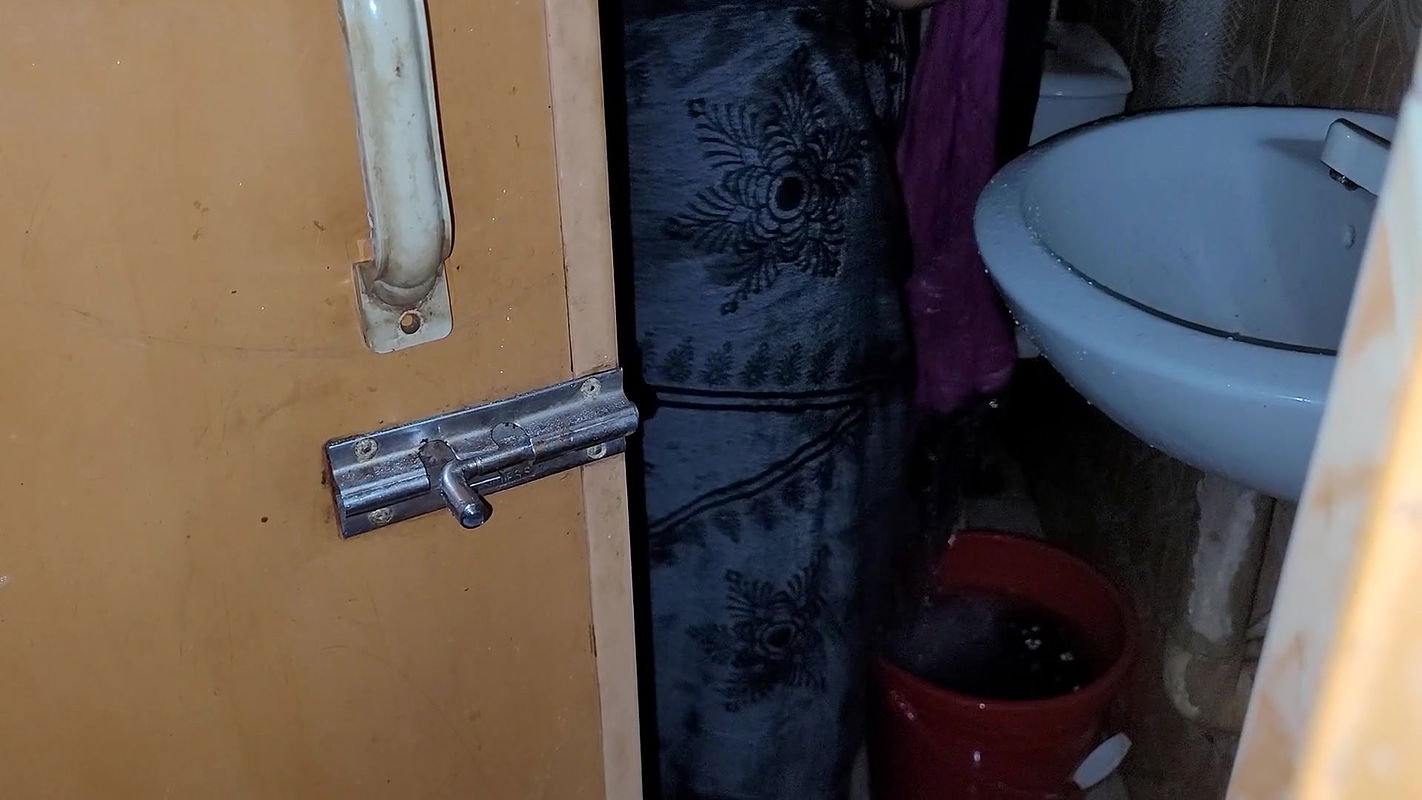 My stepsister was taking a shower with the door open and I was peeking in