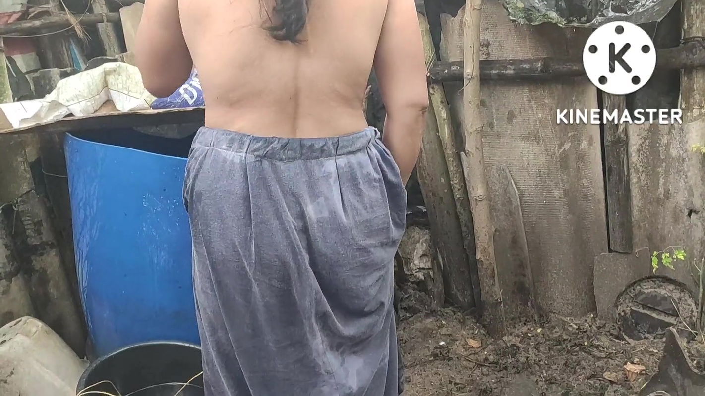 Anita yada bathing topless outside