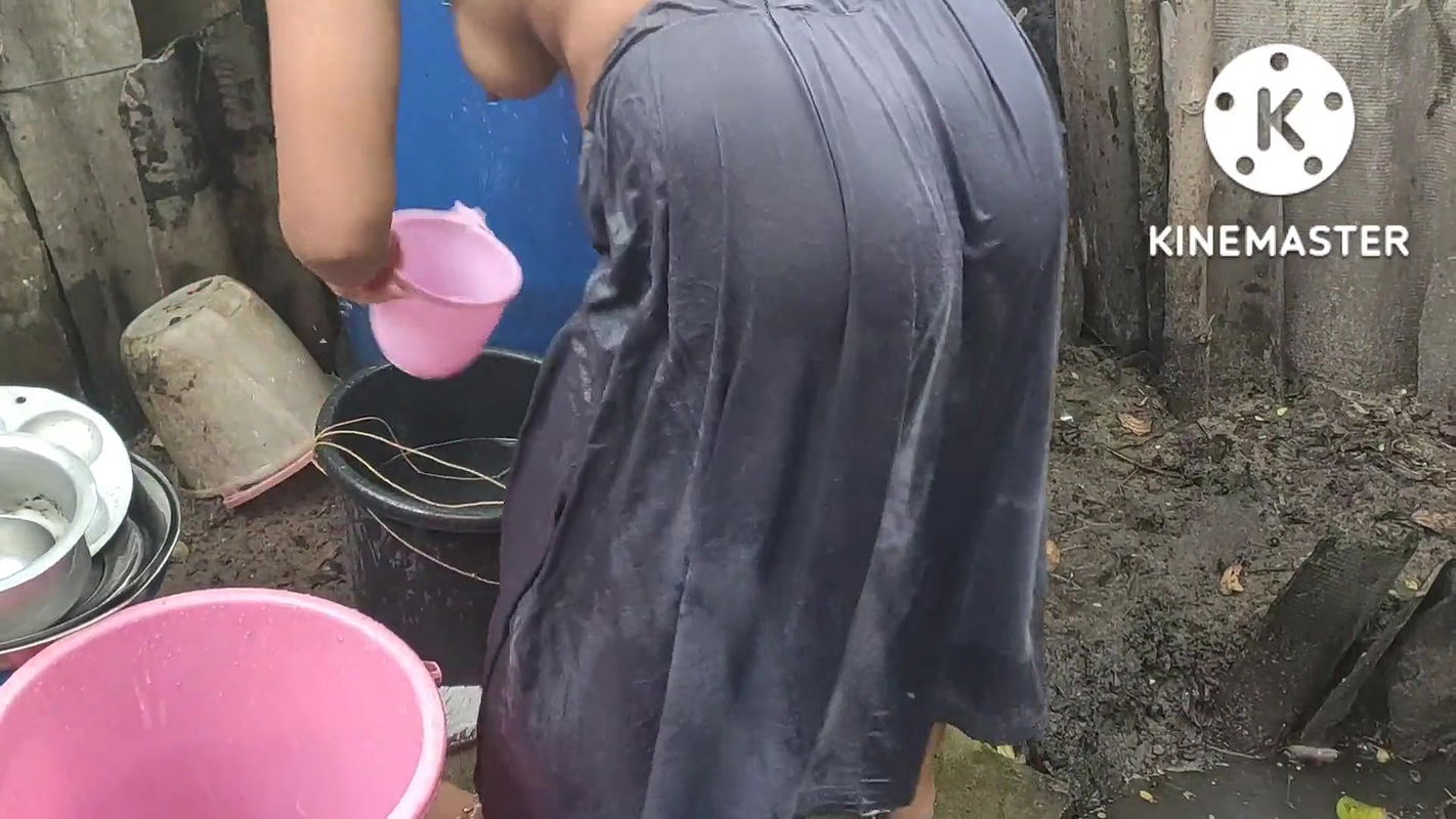 Anita yada bathing topless outside