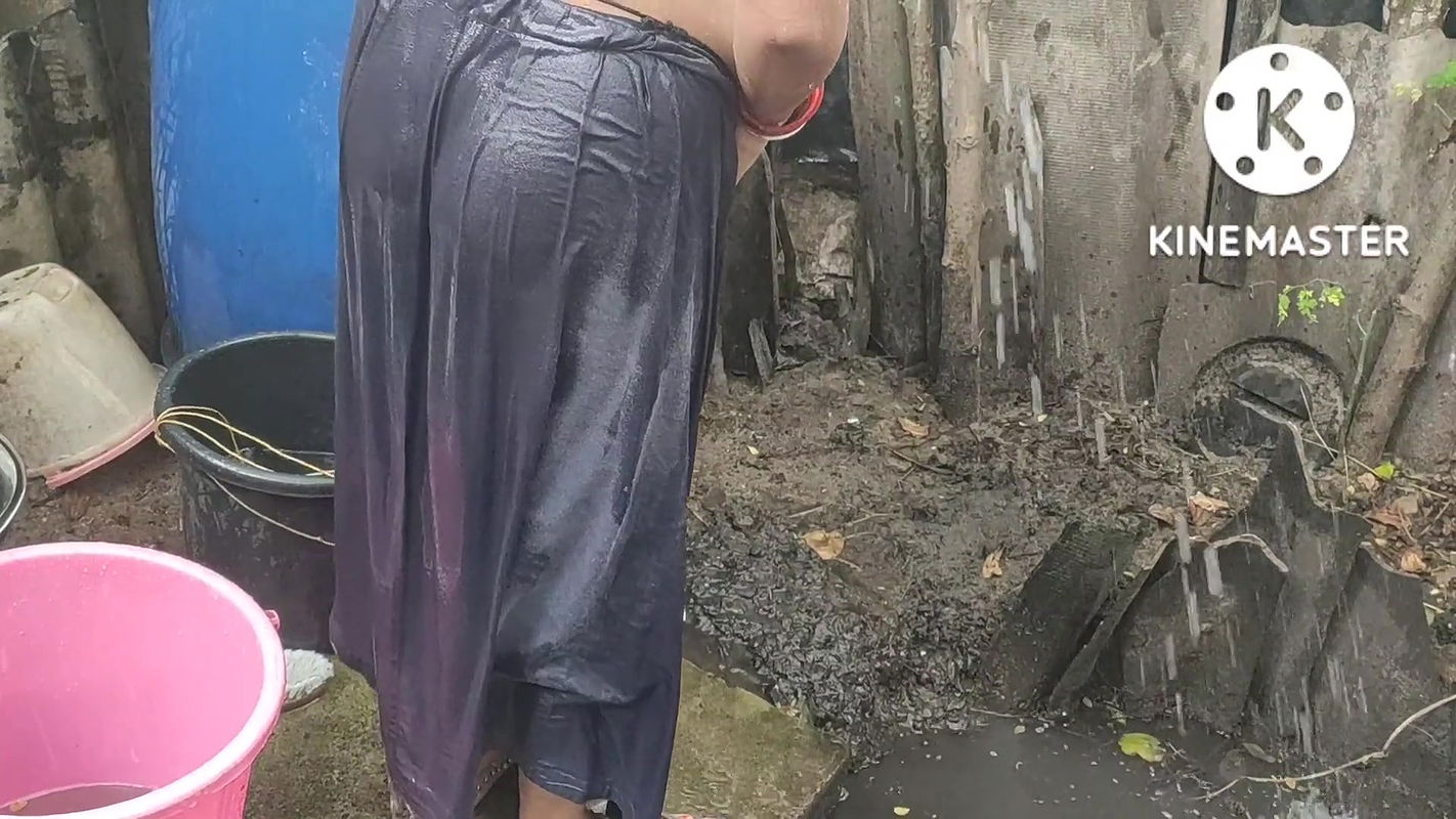 Anita yada bathing topless outside