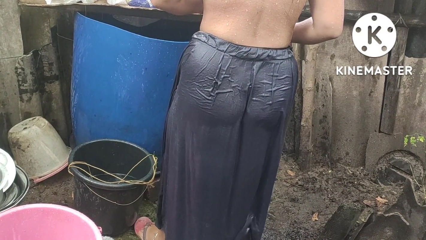 Anita yada bathing topless outside