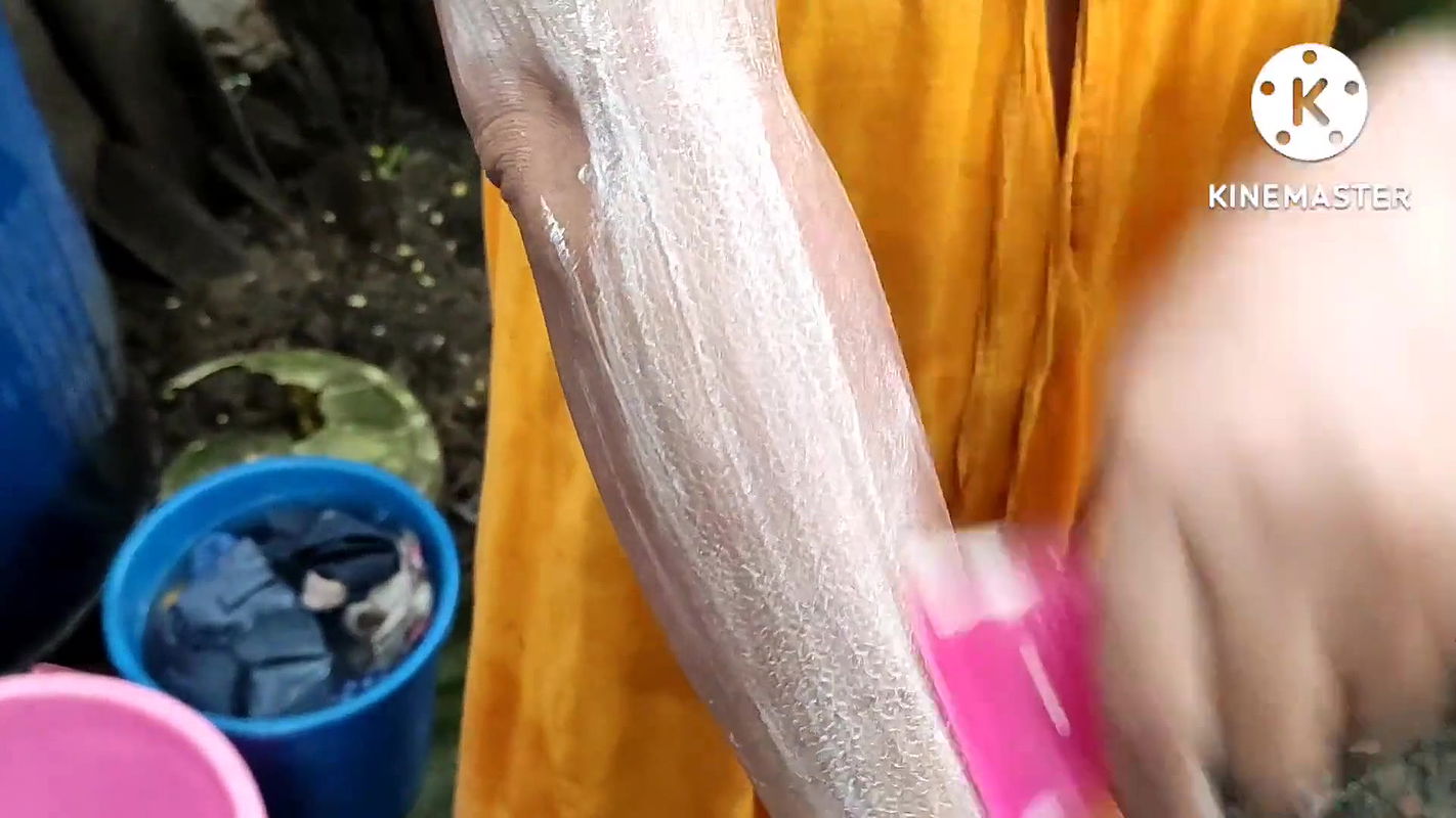 Shaving  indian style hair remove