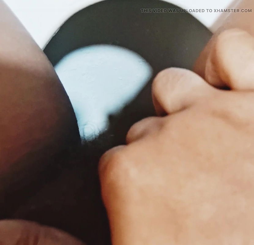 Pussy Fingering by house owner in bathroom to maid then rubbing with water