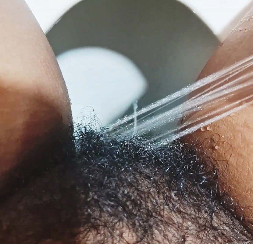 Pussy Fingering by house owner in bathroom to maid then rubbing with water