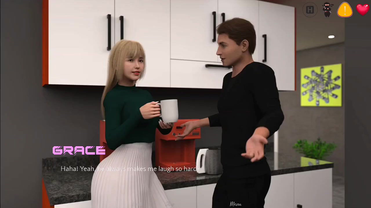 Step sister step brother relaxing on the sofa