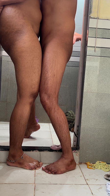 Komal was not at home, husband called the garbage man inside and started fucking at the bathroom