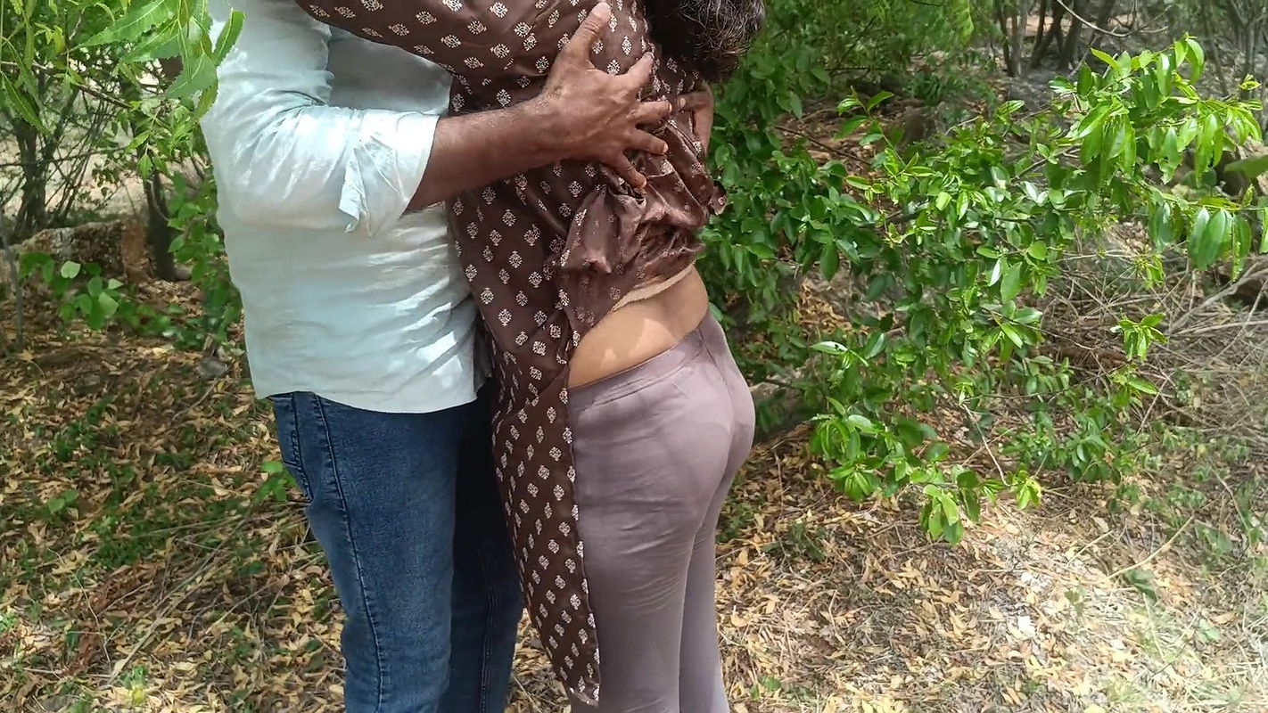 Deep forest Outdoor romance with school girl