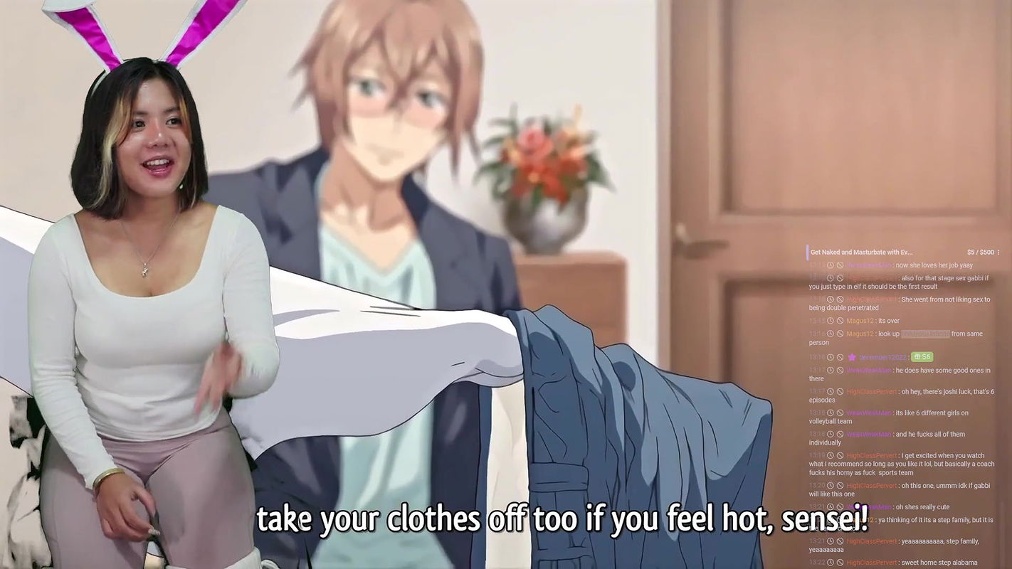 Cute Asian Bunny Girl Enjoys Watching Hentai Free Use Sluts Get Gangbanged Kei Land