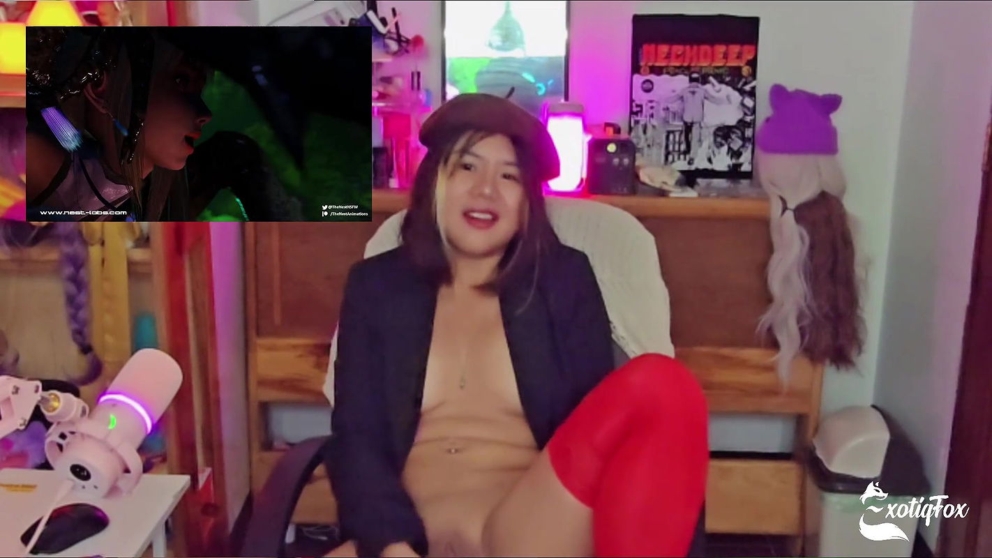 Cute Asian Streamer ExotiqFox Reacts to Hentai Compilation from Nestlabs