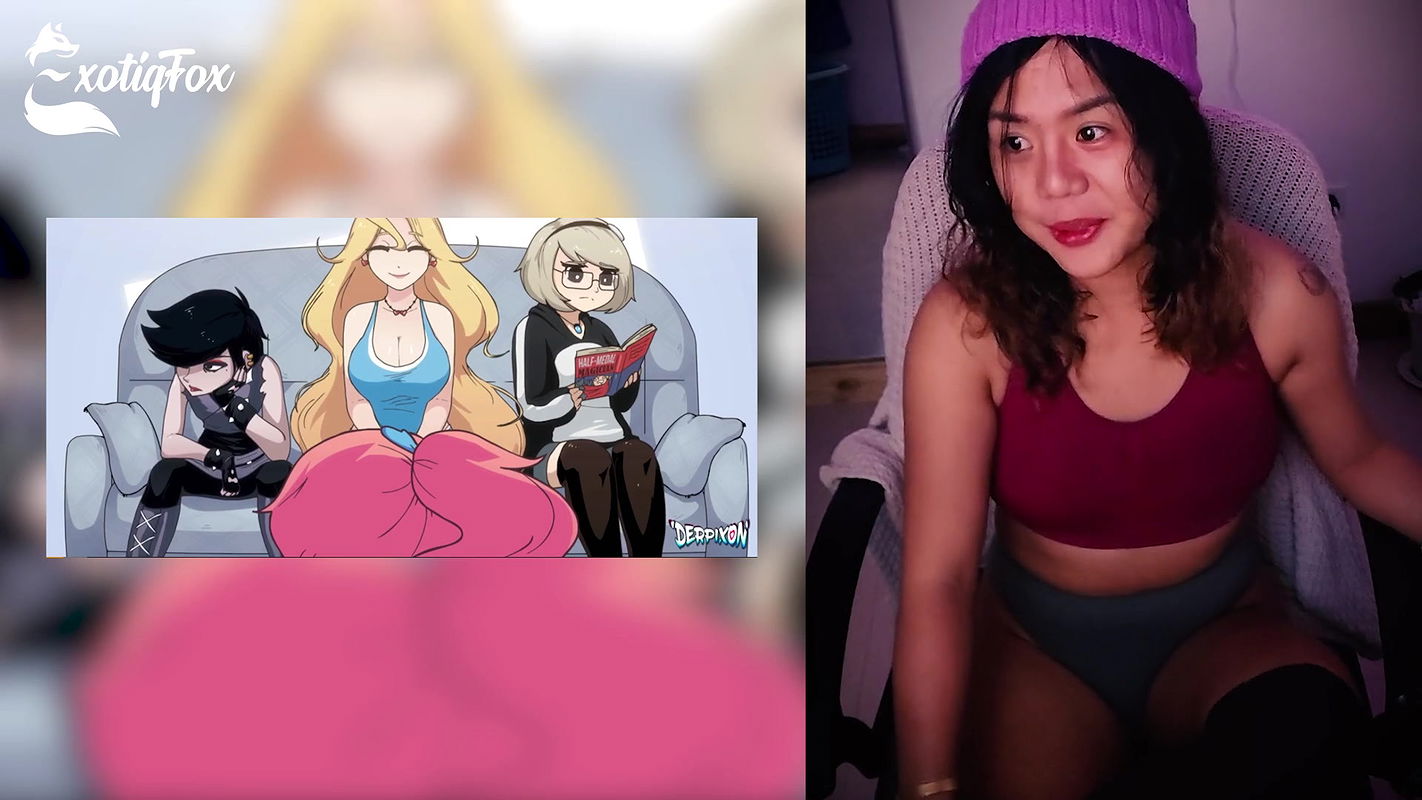 DERPIXON PARTY GAMES HENTAI REVIEW REACTION RATING – ExotiqFox Solo Gooner Girl Masturbation