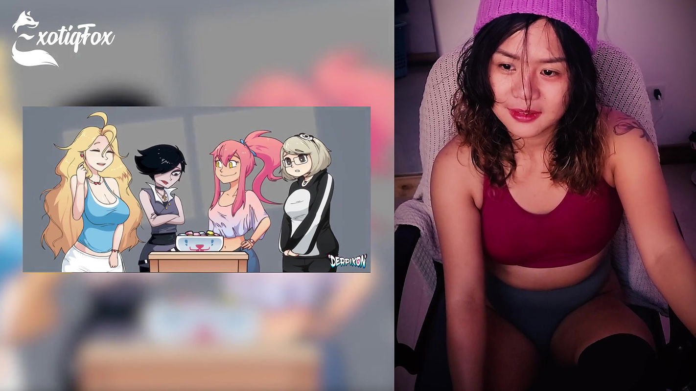 DERPIXON PARTY GAMES HENTAI REVIEW REACTION RATING – ExotiqFox Solo Gooner Girl Masturbation