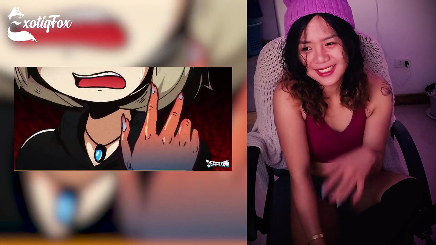 DERPIXON PARTY GAMES HENTAI REVIEW REACTION RATING – ExotiqFox Solo Gooner Girl Masturbation