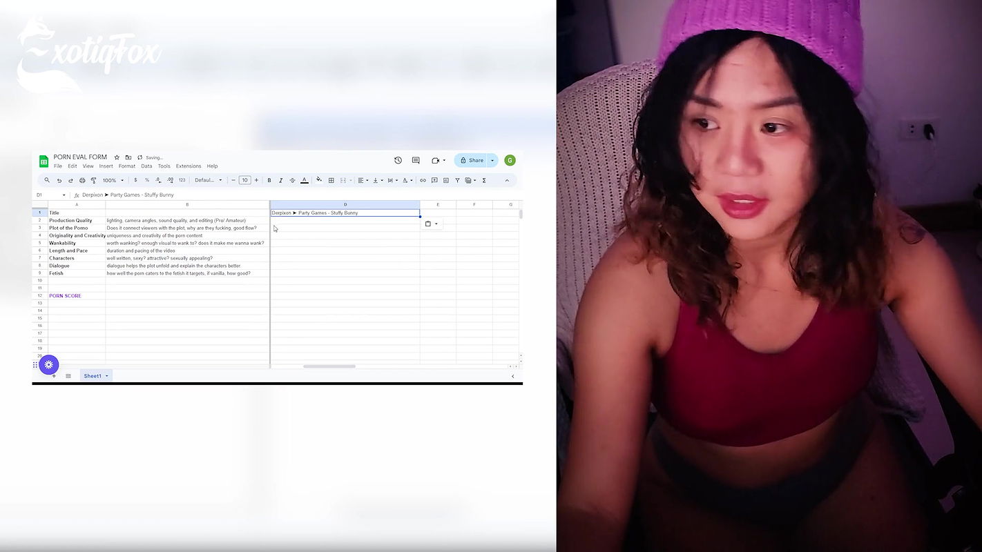 DERPIXON PARTY GAMES HENTAI REVIEW REACTION RATING – ExotiqFox Solo Gooner Girl Masturbation