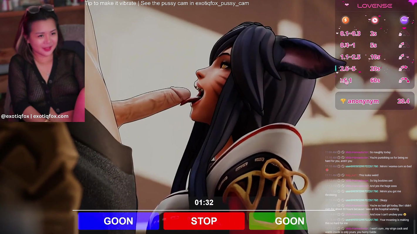 FemDom Hentai Goon Stream Nerdy Asian Girl Masturbates to Hentai with Fans Live