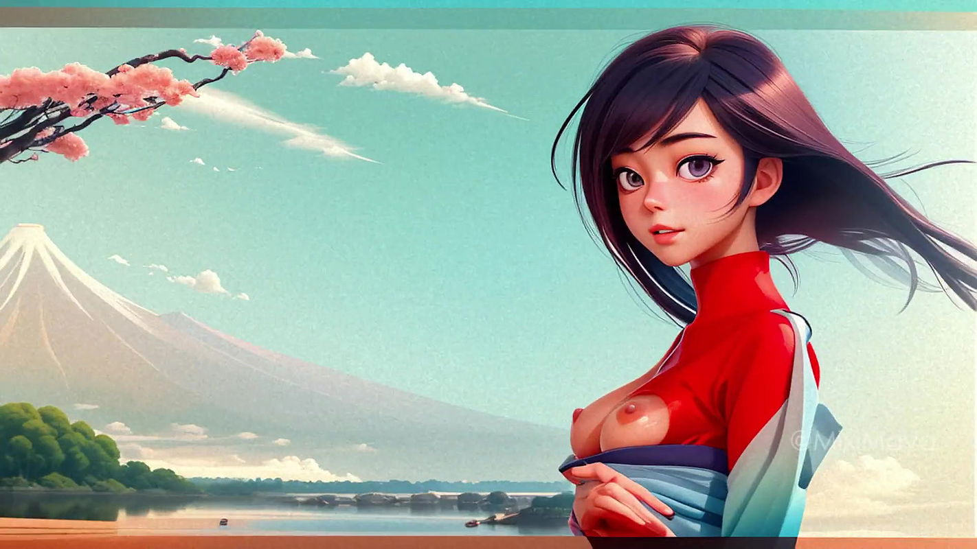 Beautiful topless cartoon girls