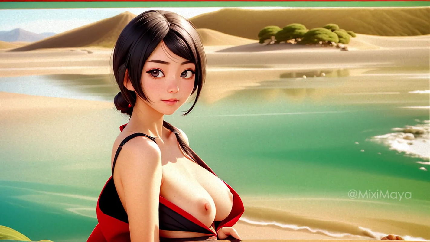 Beautiful topless cartoon girls