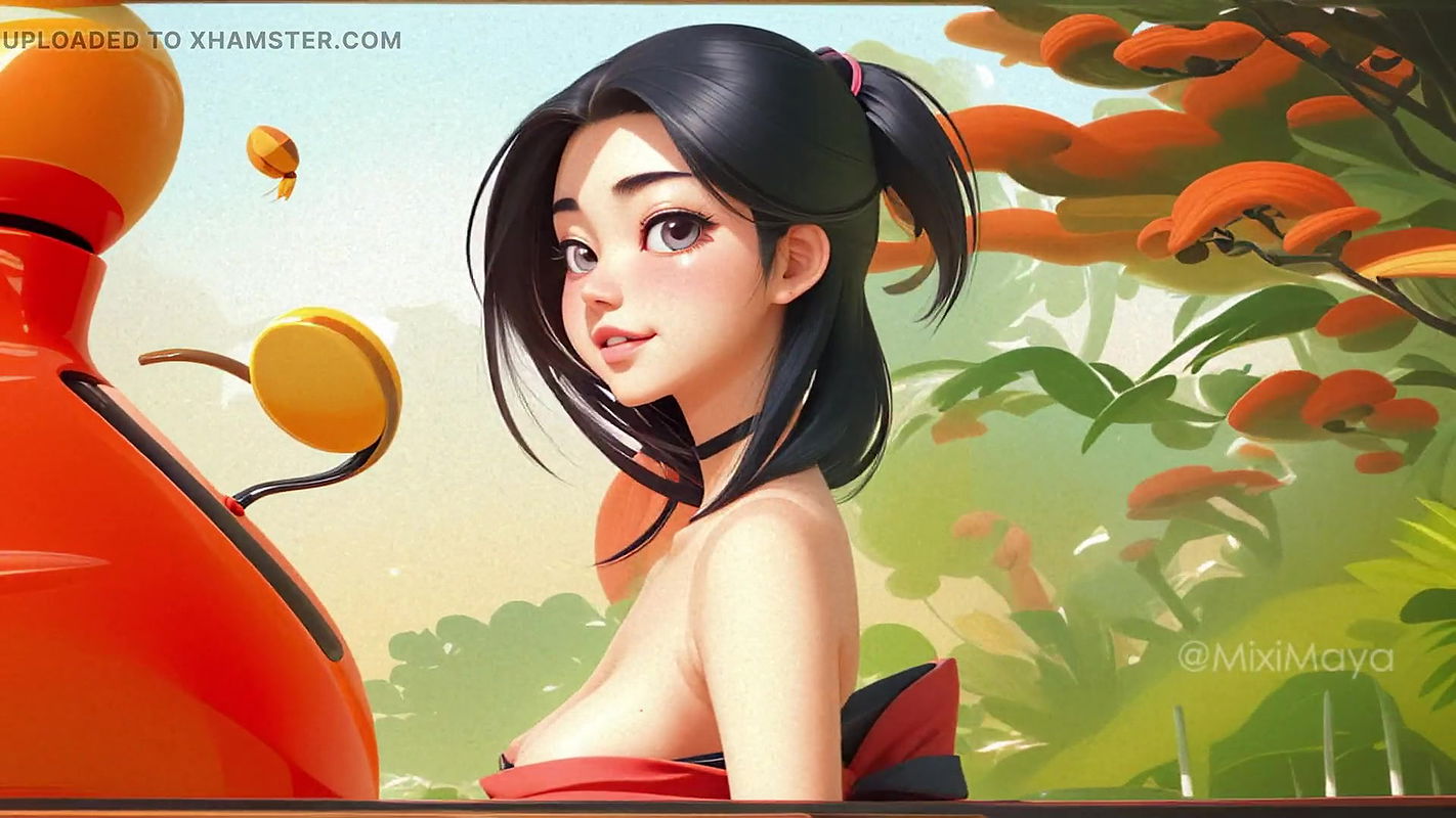 Beautiful topless cartoon girls