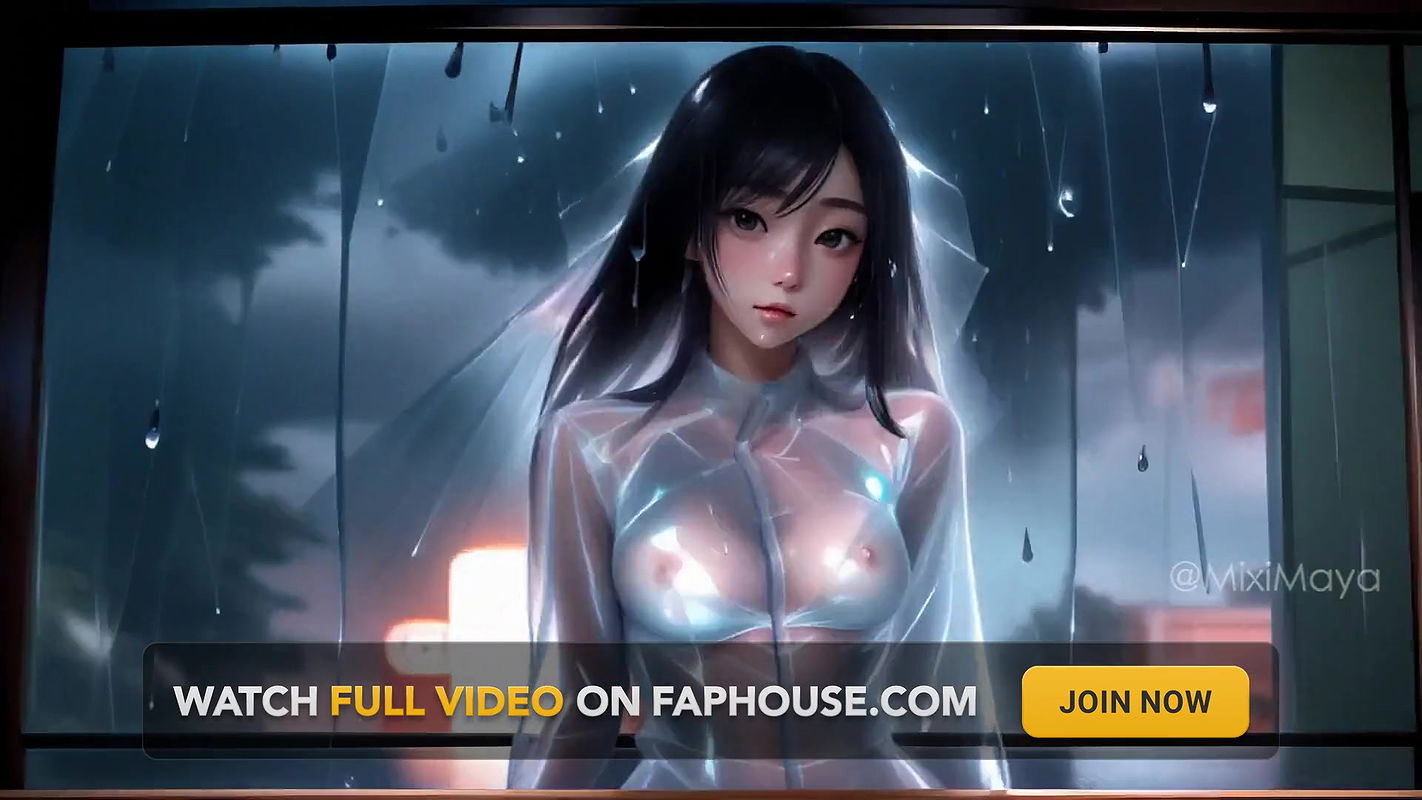 Cute Topless Japanese Girls Under the Rain