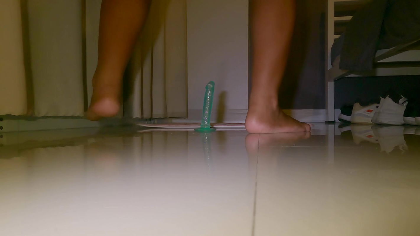 Horny Asian Schoolgirl Rides The Dildo!