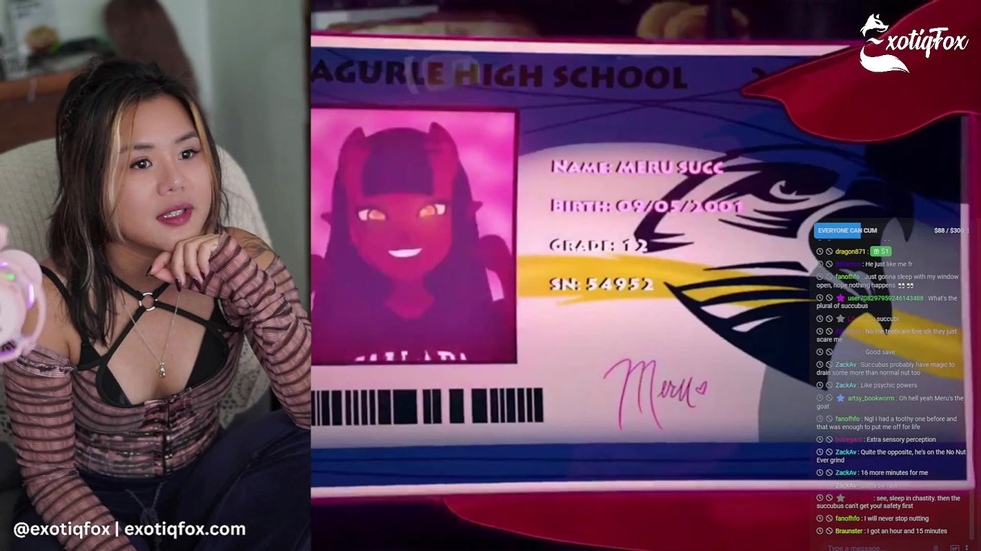 MERU THE SUCCUBUS 1 TO 5 LIVE REACTION WITH FANS LIVESTREAM HIGHLIGHTS – ExotiqFox Solo Gooner Girl Masturbation