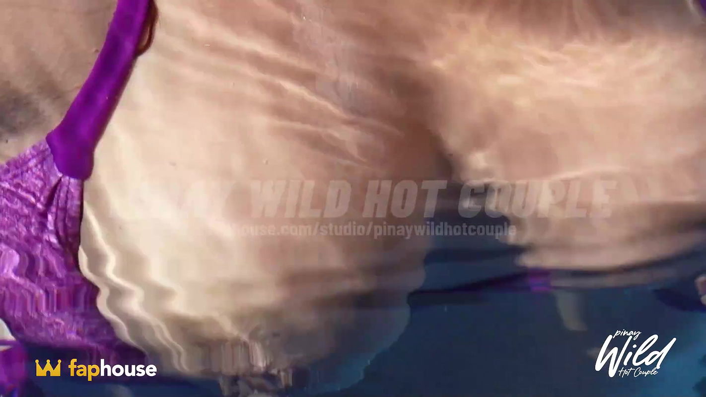 Pinay enjoying her summer break at the pool while showing her big tits