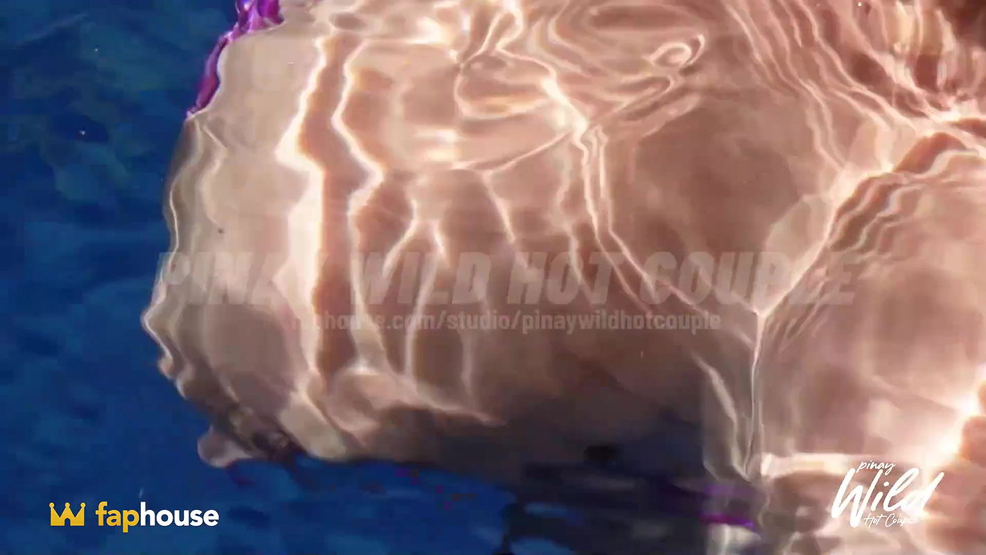 Pinay enjoying her summer break at the pool while showing her big tits