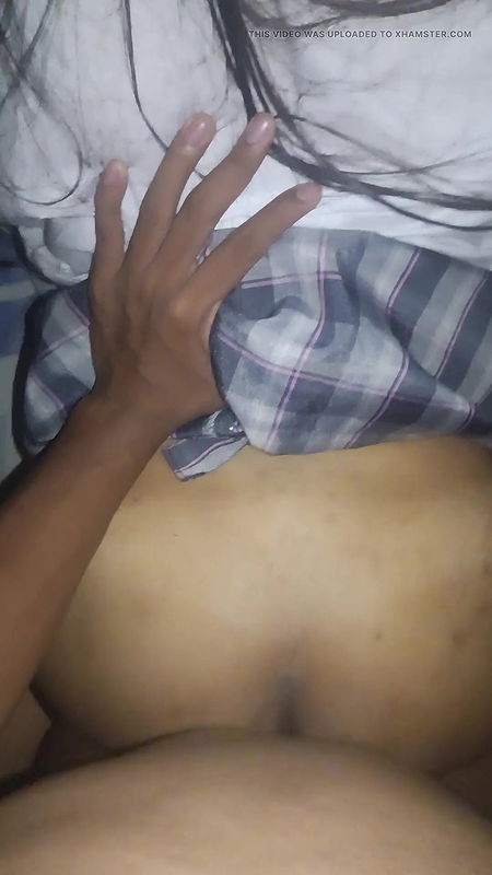 Quietly fucking my chubby GF in her school uniform