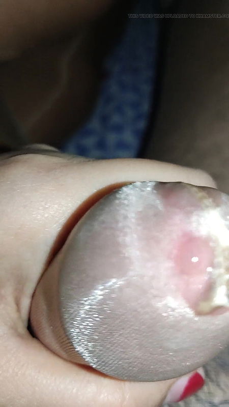 Shiny pantyhose cock massage and tease