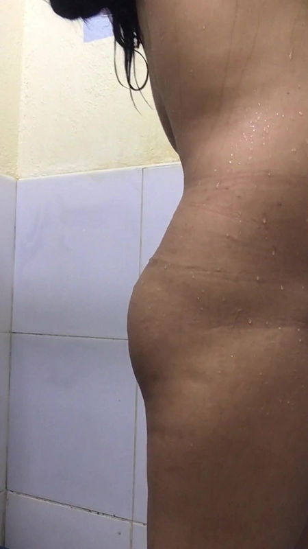 Big Thick Asian Girl having a shower