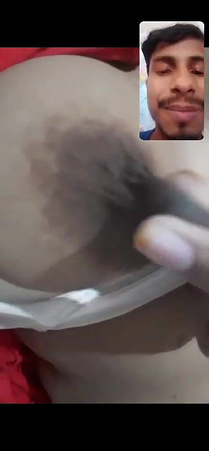 big boobs showing GF on video call pleases lover