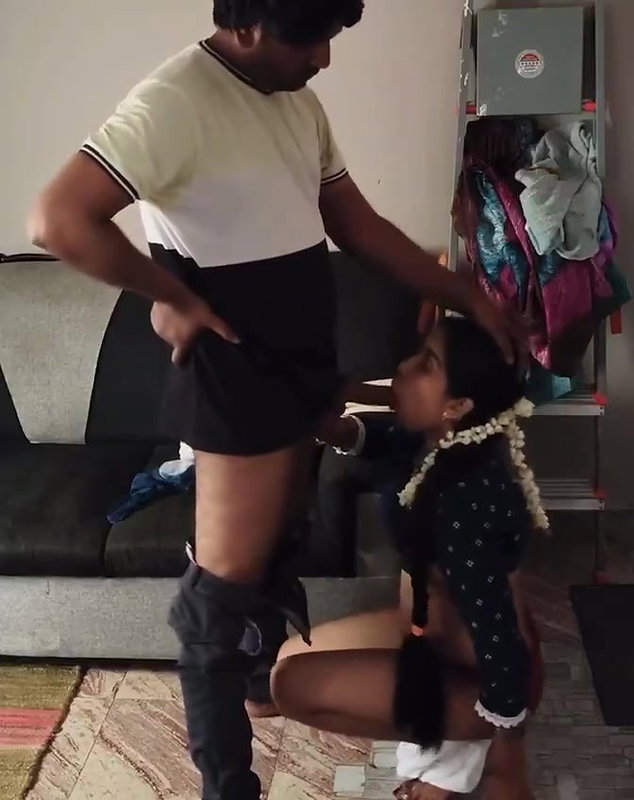 Traditional girl with long hair jasmine flower sucking cock full eye contact