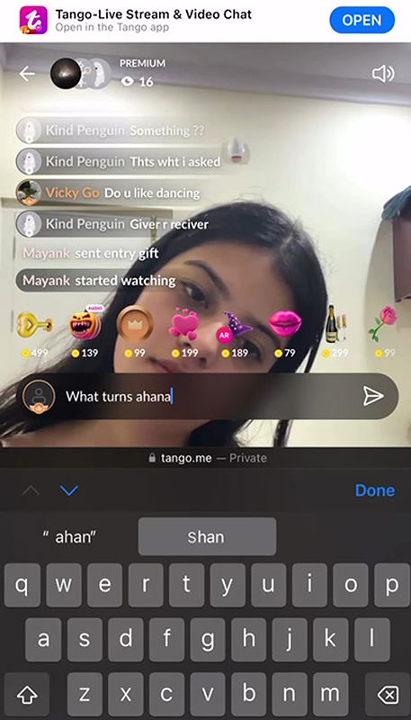 Super Cute Tango Girl Sweetu Sultry Cleavage Show on Group Live