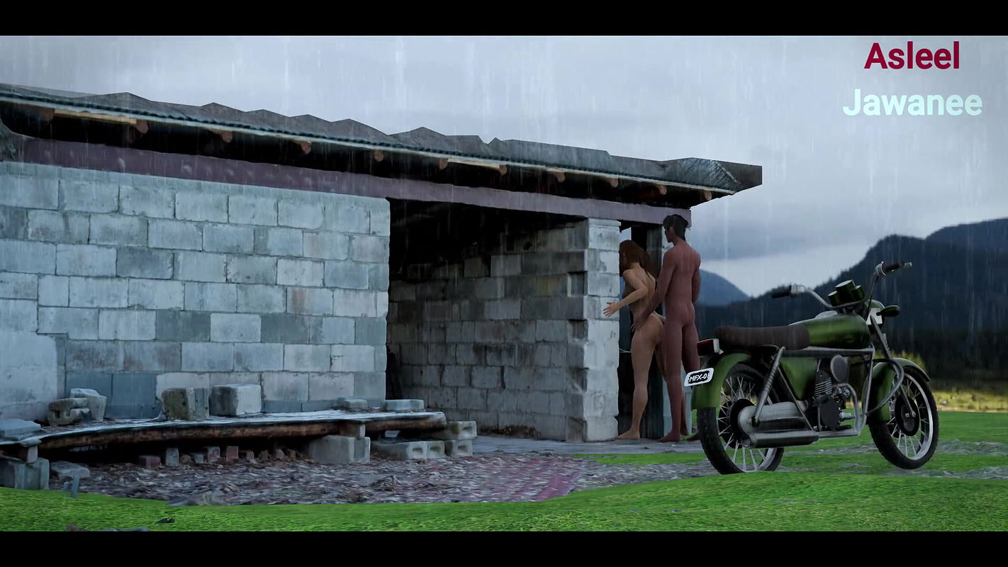 Young couple fucked outside in rain