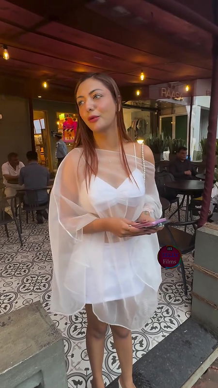 BUSTY WILD BABE KHUSHI MUKHERJEE BOLD IN TRANSPARENT TOP AND SHORTS  2