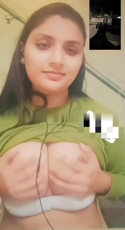 Standing fingering in nude by busty Indian girlfriend 12