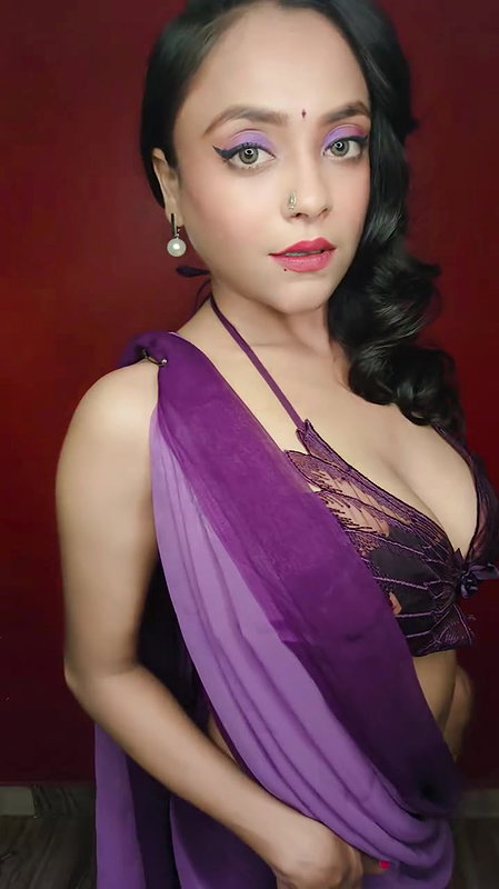 RAUNCHY AND DESIRABLE NEHAL SEXY IN BRA BLOUSE AND EXPOSING SAREE FAP MATERIAL2