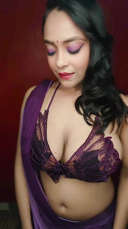 RAUNCHY AND DESIRABLE NEHAL SEXY IN BRA BLOUSE AND EXPOSING SAREE FAP MATERIAL2