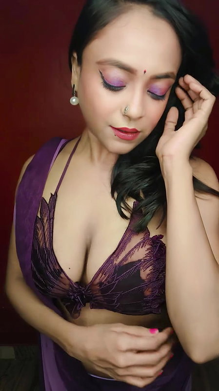 RAUNCHY AND DESIRABLE NEHAL SEXY IN BRA BLOUSE AND EXPOSING SAREE FAP MATERIAL2