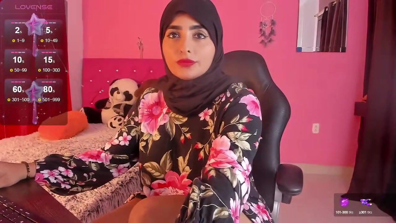 Hot Muslim in hijab showing her naked body