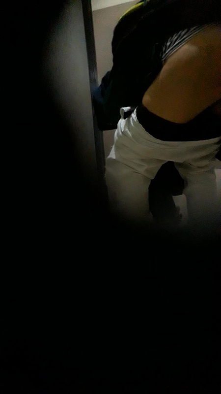 Hijabi girl Naked Ass and black panty captured secretly while pissing