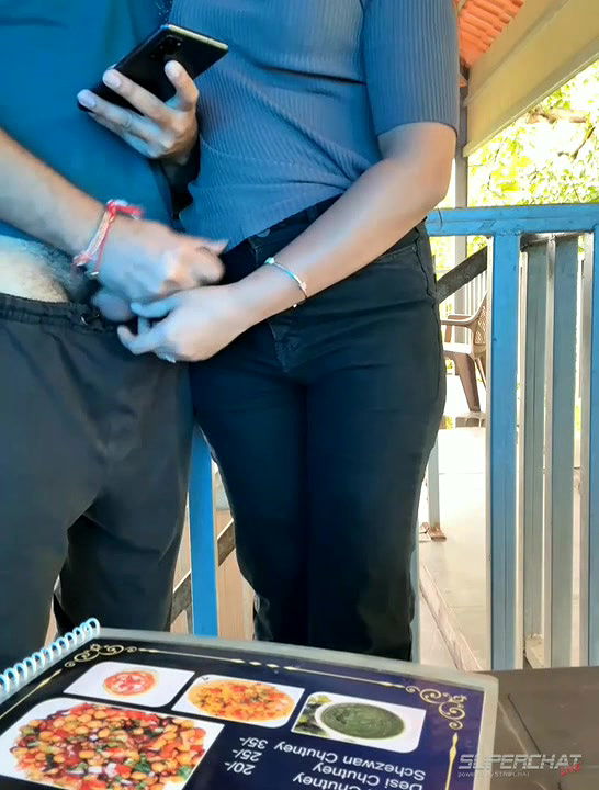 Miss mallika handjob her hubby in public restaurant2