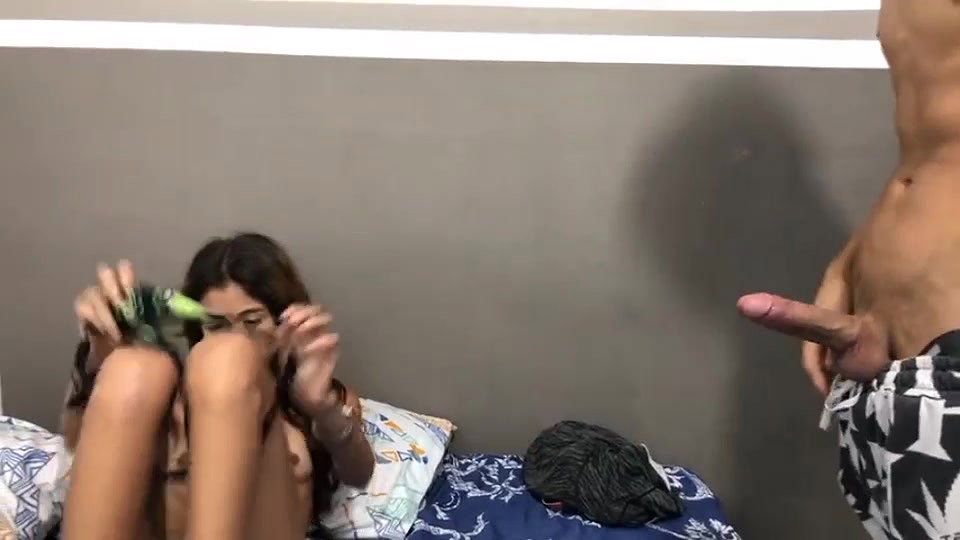 Brother seduce skinny cute sister in bed and fucked hard2