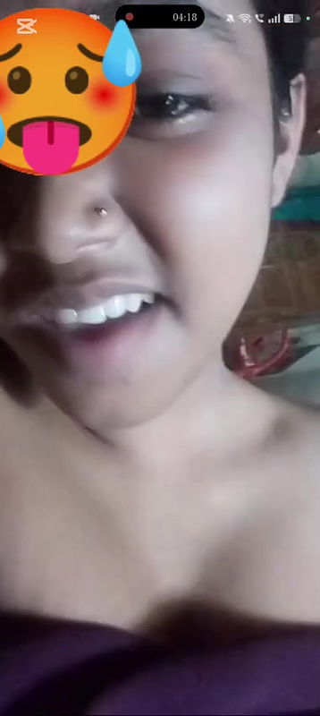 Hot babe shy to show her tiny boobs in video call to her bf2