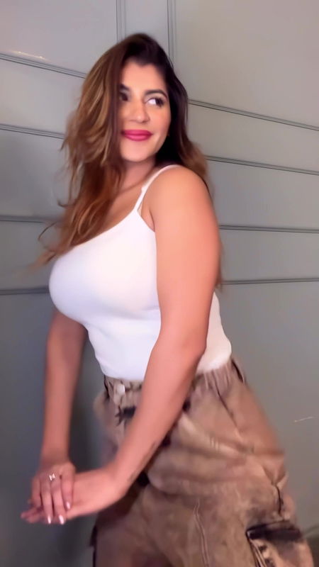 YASHIKA ANAND EXOTIC MASSIVE MELONS PACKED IN TIGHT TEE CURVES TEASE HQ VIDEO