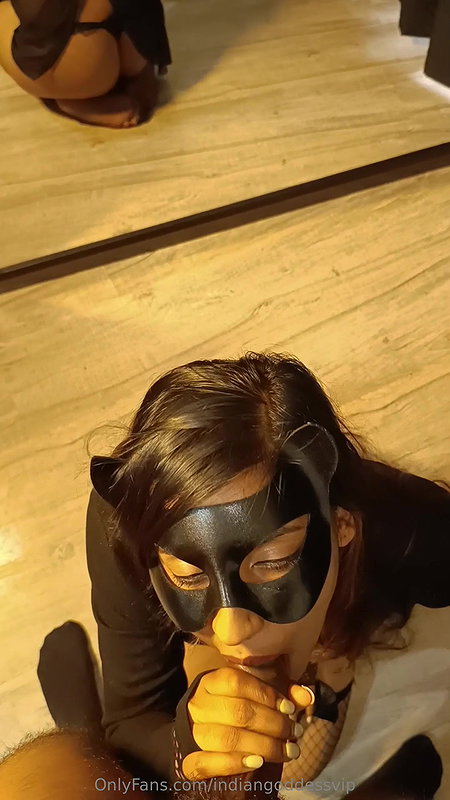 The Indian goddess vip blowing cum on her boobs