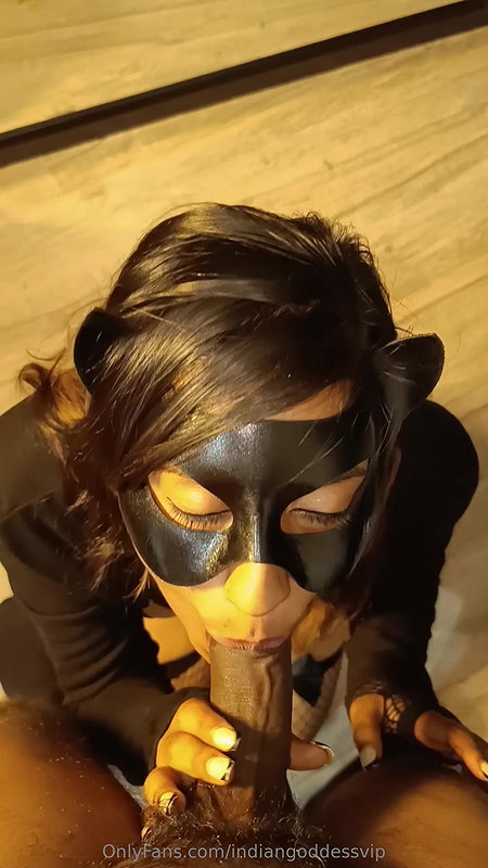 The Indian goddess vip blowing cum on her boobs