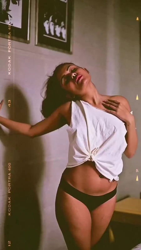 malayali actress model big boss sexy in white shirt and black panty