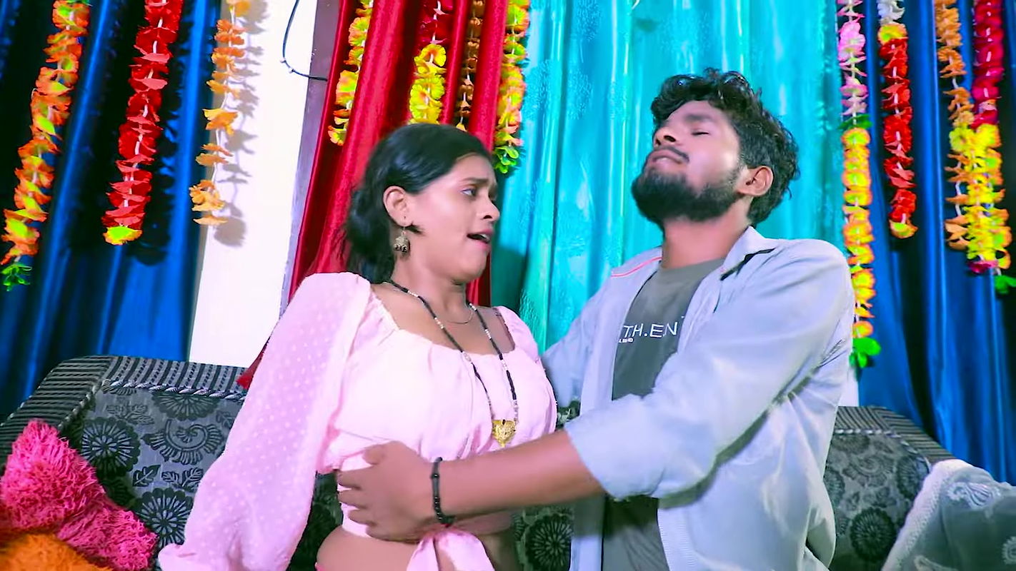 Suhana boobs pressed, rubbed and felt, navel show, shy horny expressions4