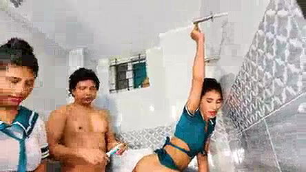 two young brunette fucked threesome xxx